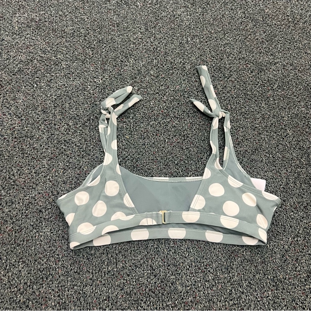 TARGET Green & White Polka Dot Bow Tie Shoulder Retro Bikini Top Removable Cup L - Picture 11 of 16